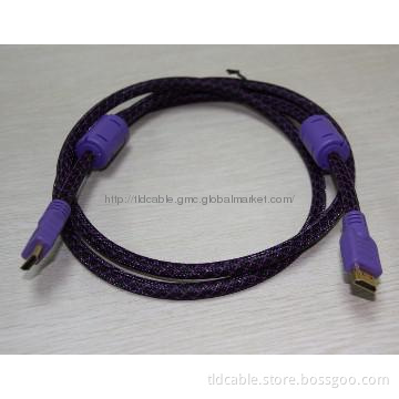 hot HDMI cable 1080p gold plated with Nylon net